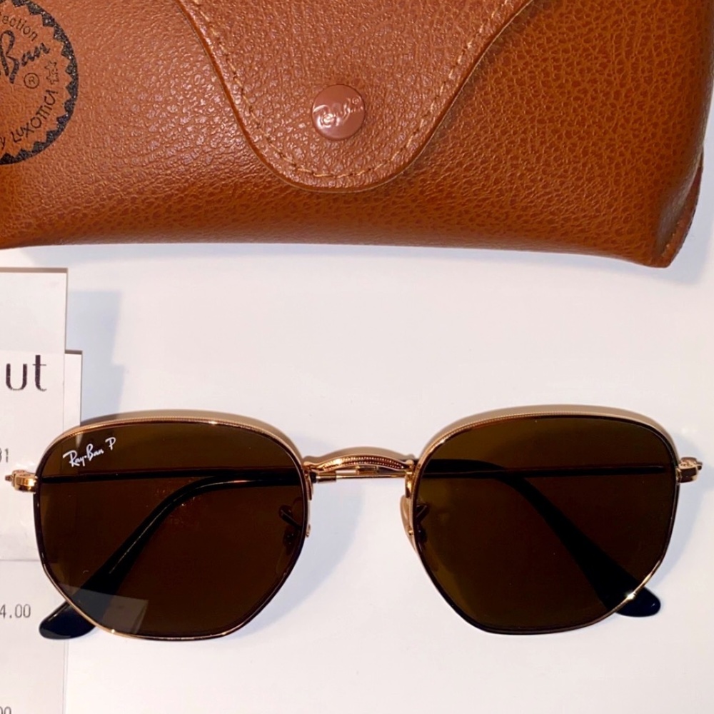 Ray-Ban Hexagonal 54mm Brown Gradient Polarized Sunglasses